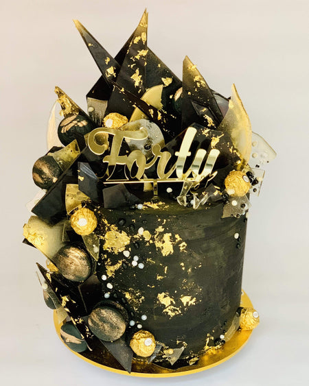 Cake Black and Gold Mud Cake