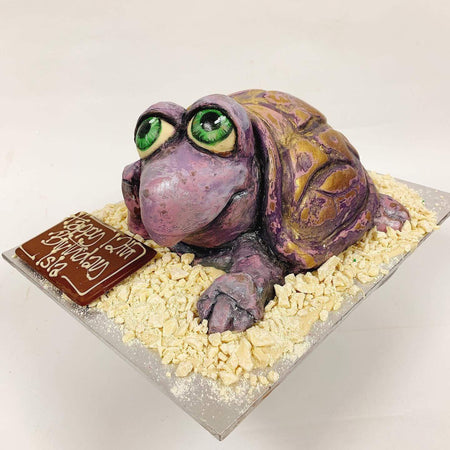 Turtle Belgian Chocolate Smashing Cake