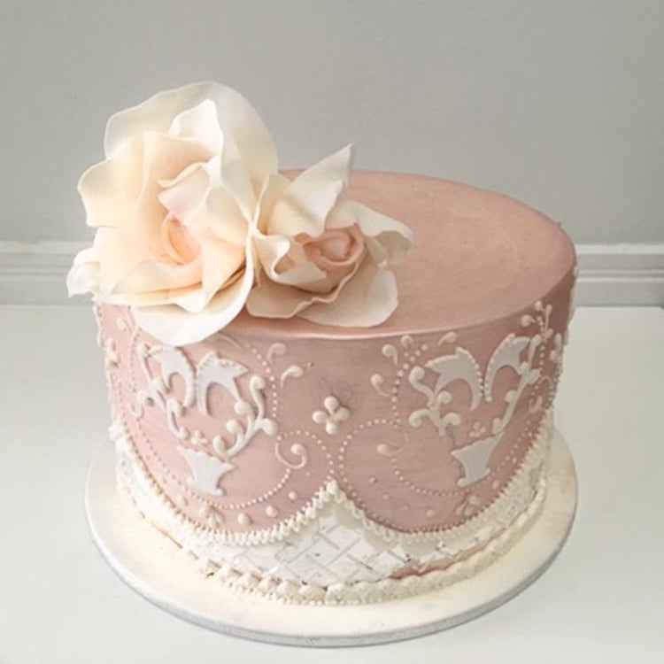WeddingCake Wedding Apricot Roses Cake